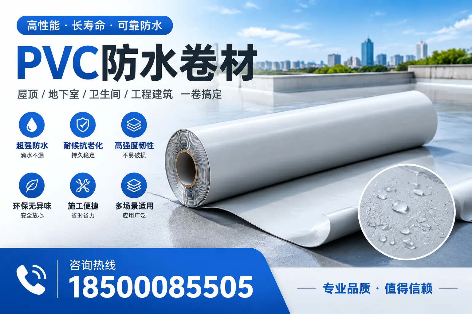 PVC防水卷材的防水效果评测，适合烟台的科学依据